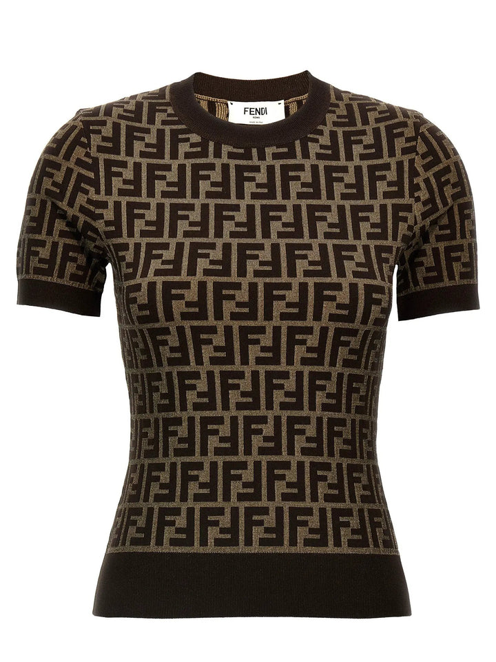 Fendi Sample Sale | Fendi Brown Cotton Cardigan - | Designer outlet