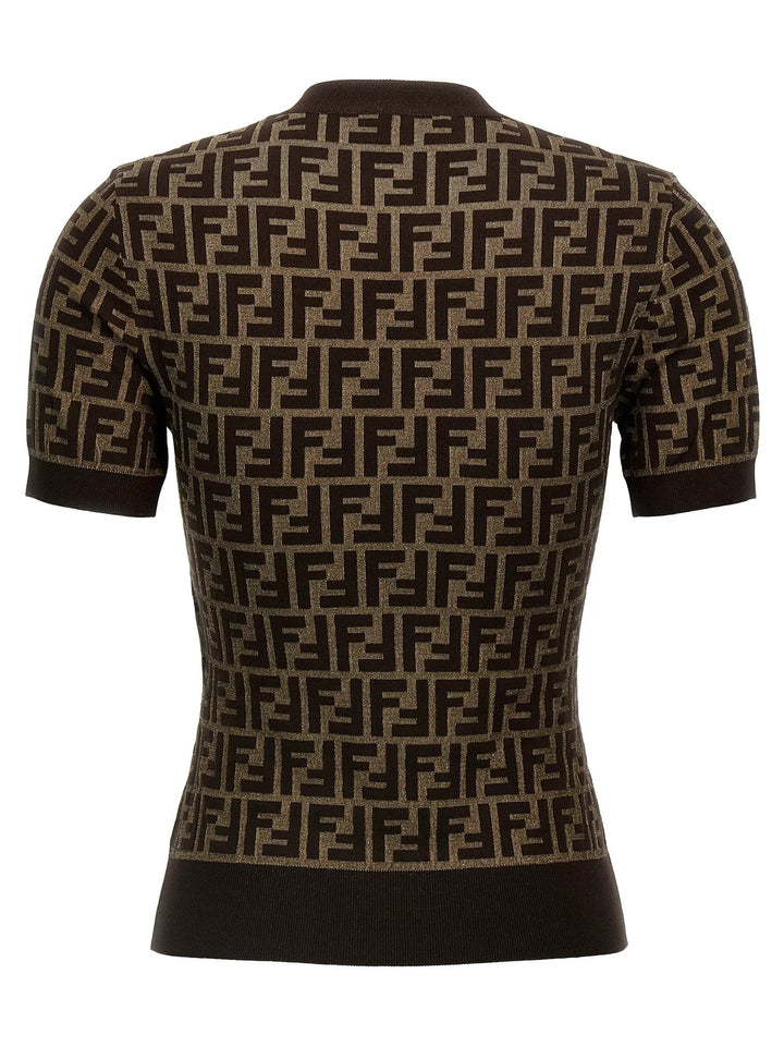 Fendi Sample Sale | Fendi Brown Cotton Cardigan - | Designer outlet