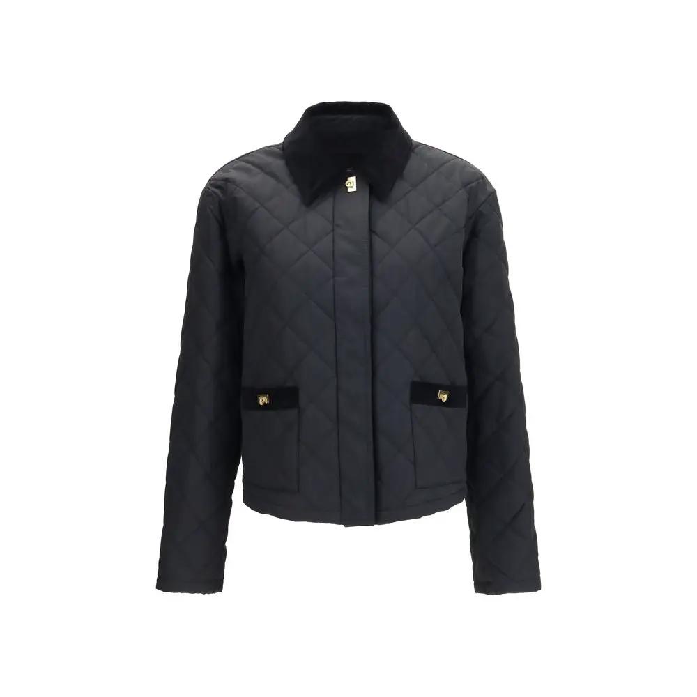 Ferragamo Sample Sale | Ferragamo Black Cotton Full-Length Jacket - | Designer outlet