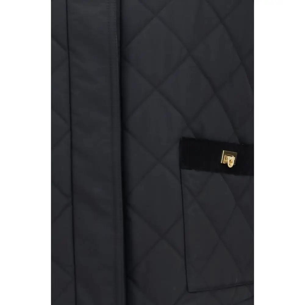Ferragamo Sample Sale | Ferragamo Black Cotton Full-Length Jacket - | Designer outlet