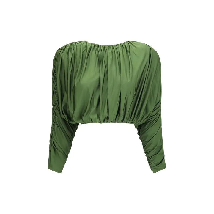 Self-Portrait Sample Sale | Self-Portrait Bicolor Viscose Long Sleeve T-Shirt - | Designer outlet