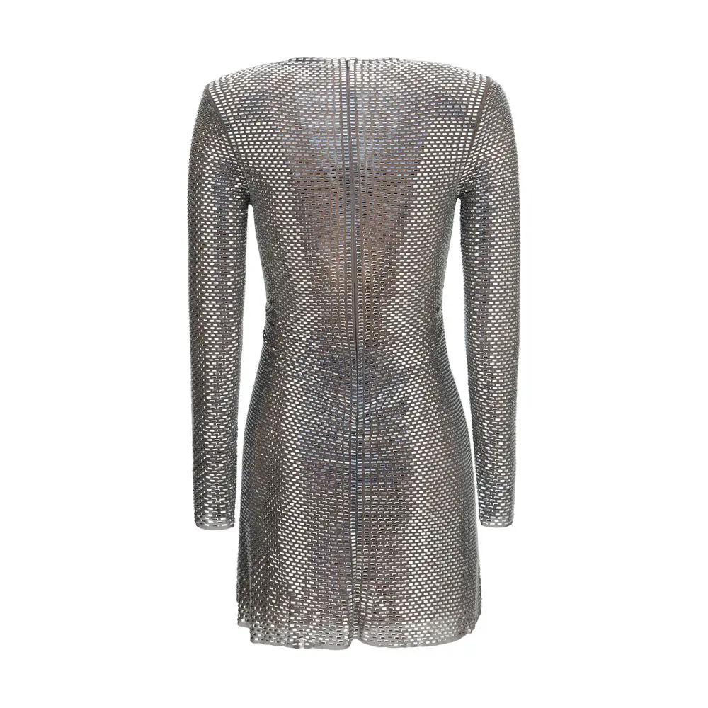 Self-Portrait Sample Sale | Self-Portrait Silver Polyester Cocktail Dress - | Designer outlet
