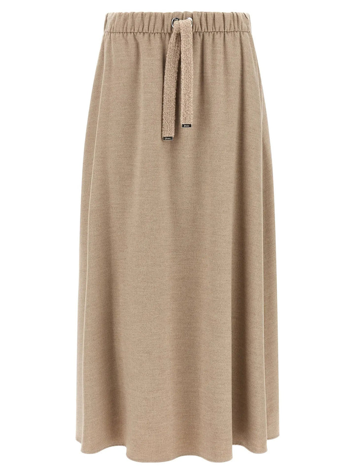 Herno Sample Sale | Herno Beige Polyester Midi Skirt - | Designer outlet