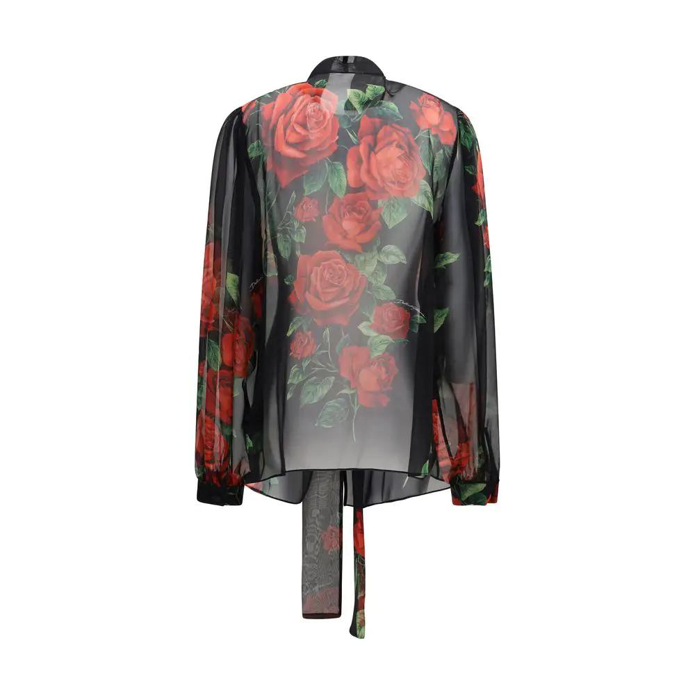 Dolce &amp; Gabbana Sample Sale | Dolce &amp; Gabbana Black Silk Blouse - | Designer outlet