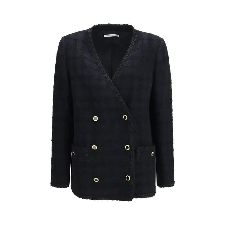 Alessandra Rich Sample Sale | Alessandra Rich Black Cotton Full-Length Jacket - | Designer outlet