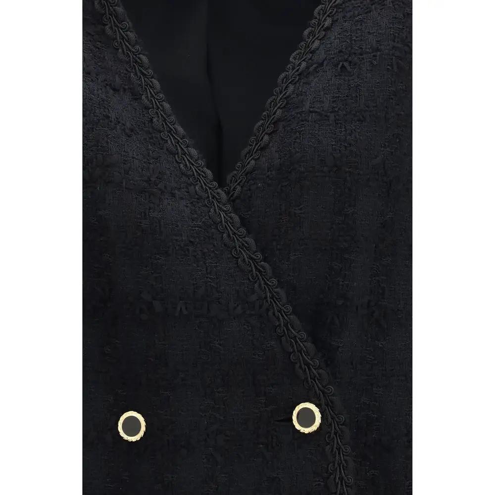 Alessandra Rich Sample Sale | Alessandra Rich Black Cotton Full-Length Jacket - | Designer outlet