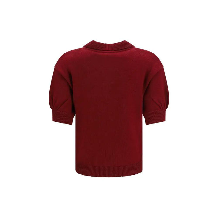 Alessandra Rich Sample Sale | Alessandra Rich Bordeaux Wool Oves Aries Shortsleeve Shirt - | Designer outlet