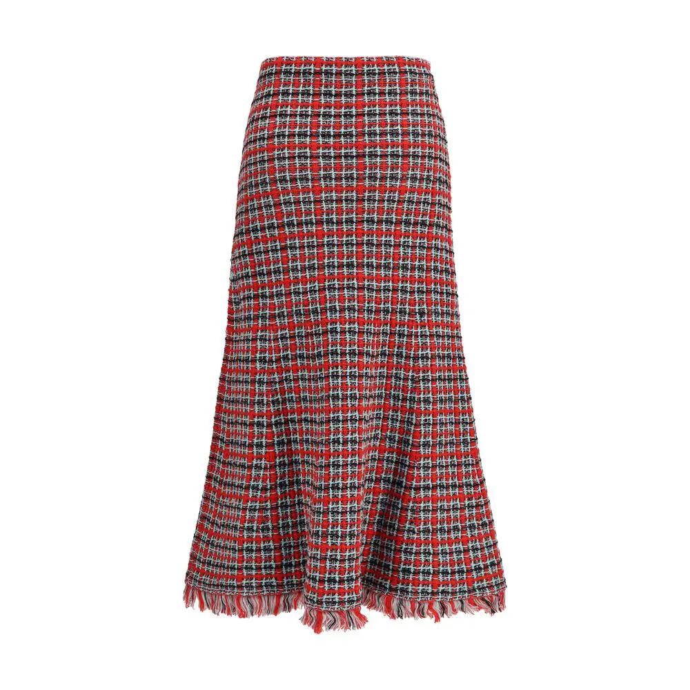 Self-Portrait Sample Sale | Self-Portrait Red Cotton Midi Skirt - | Designer outlet