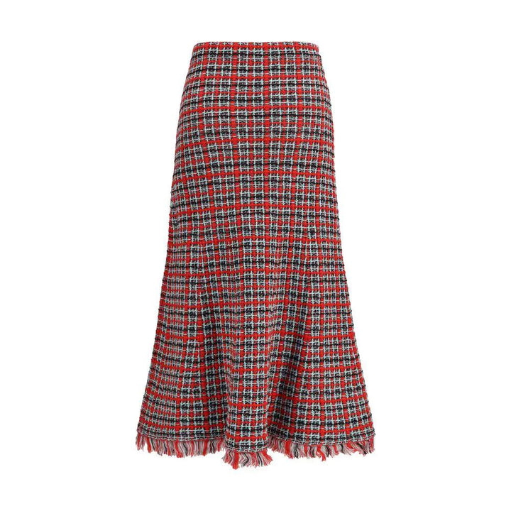 Self-Portrait Sample Sale | Self-Portrait Red Cotton Midi Skirt - | Designer outlet
