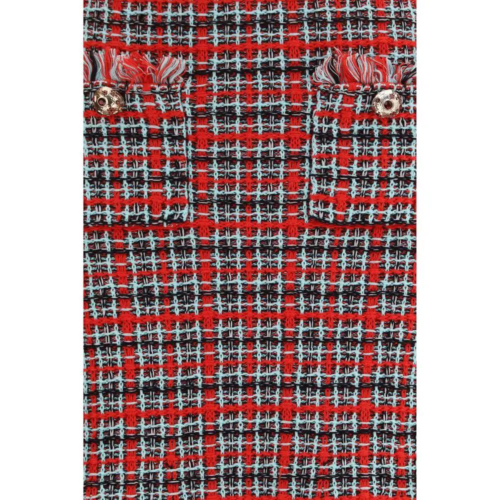 Self-Portrait Sample Sale | Self-Portrait Red Cotton Midi Skirt - | Designer outlet