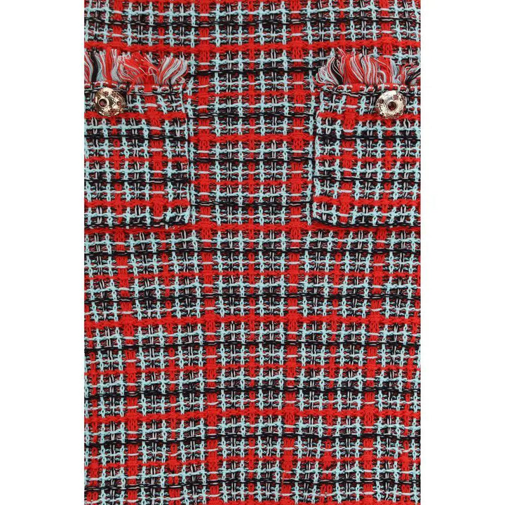 Self-Portrait Sample Sale | Self-Portrait Red Cotton Midi Skirt - | Designer outlet