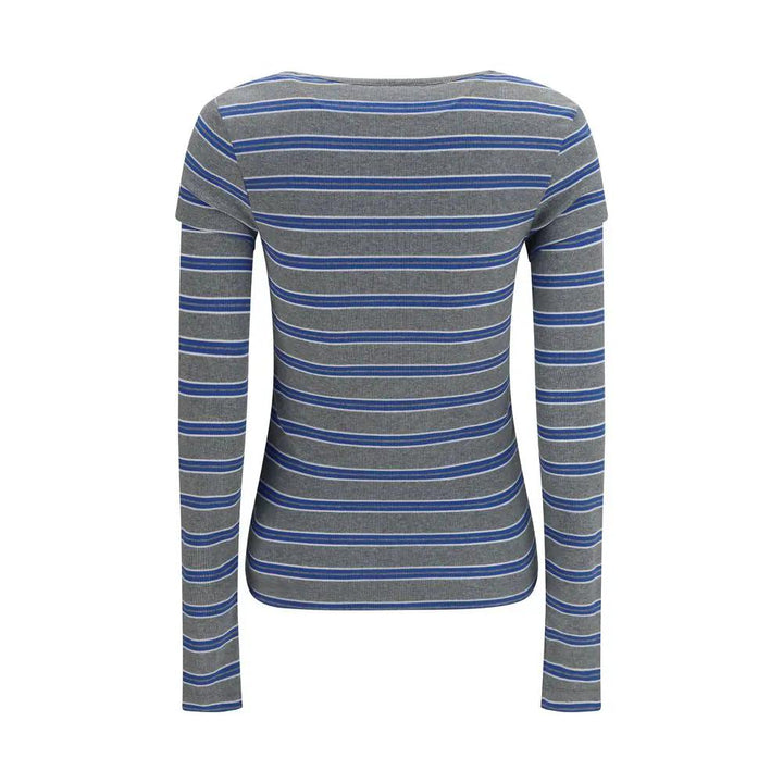 Ganni Sample Sale | Ganni Gray Cotton Long Sleeve T-Shirt - | Designer outlet
