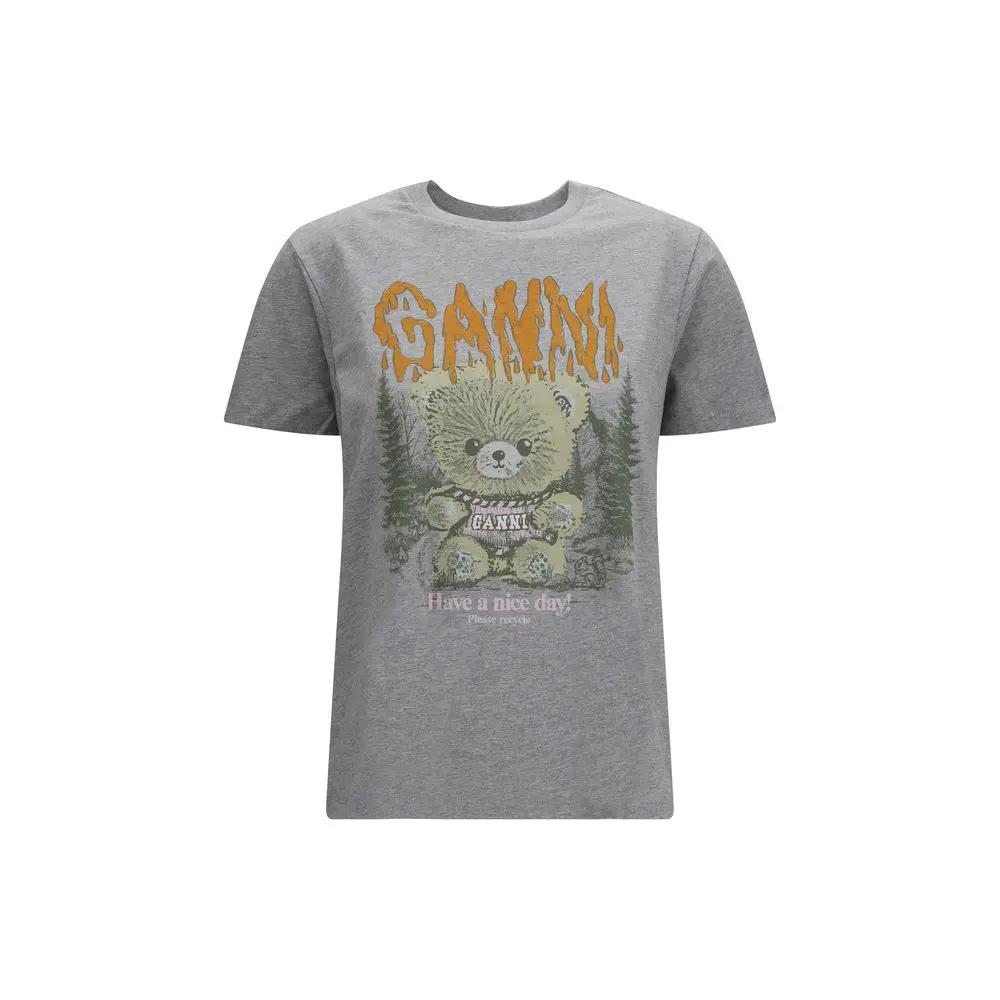 Ganni Sample Sale | Ganni Gray Cotton T-Shirt - | Designer outlet