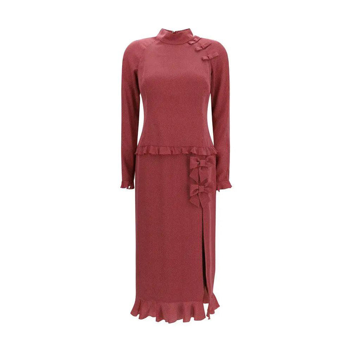Alessandra Rich Sample Sale | Alessandra Rich Bordeaux Silk Casual Dress - | Designer outlet