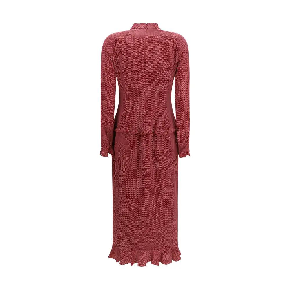 Alessandra Rich Sample Sale | Alessandra Rich Bordeaux Silk Casual Dress - | Designer outlet