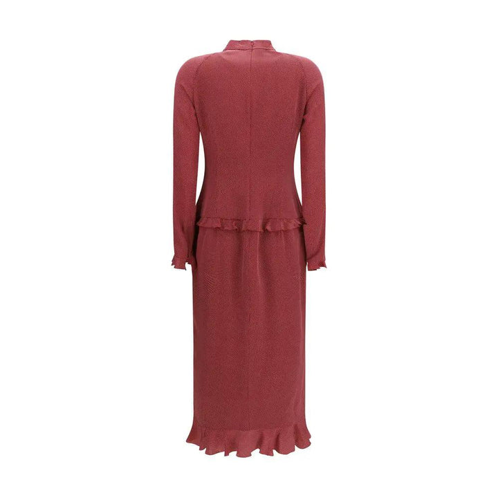 Alessandra Rich Sample Sale | Alessandra Rich Bordeaux Silk Casual Dress - | Designer outlet