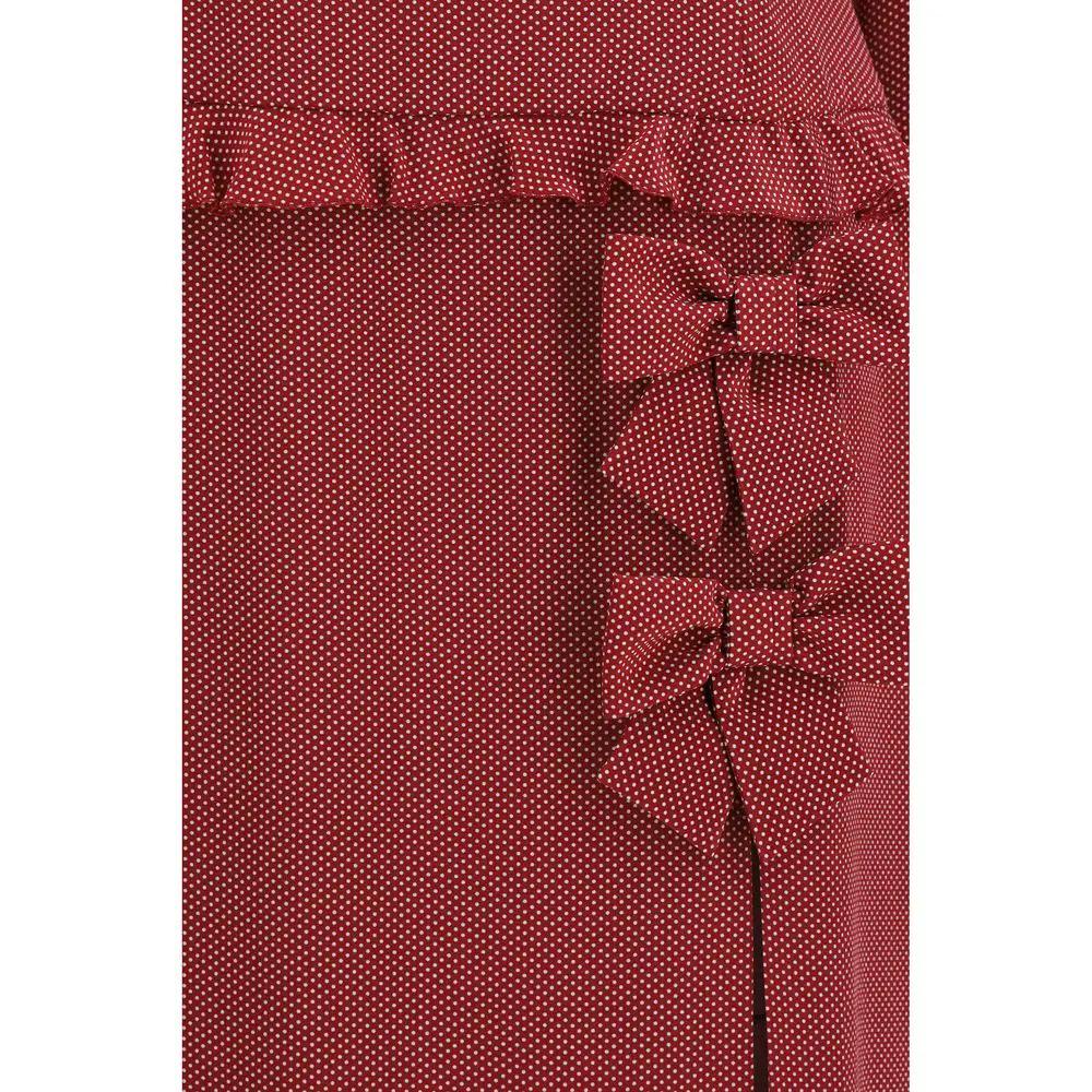 Alessandra Rich Sample Sale | Alessandra Rich Bordeaux Silk Casual Dress - | Designer outlet