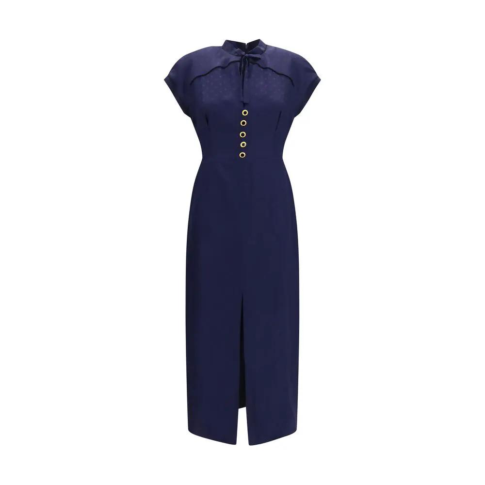 Alessandra Rich Sample Sale | Alessandra Rich Blue Silk Casual Dress - | Designer outlet