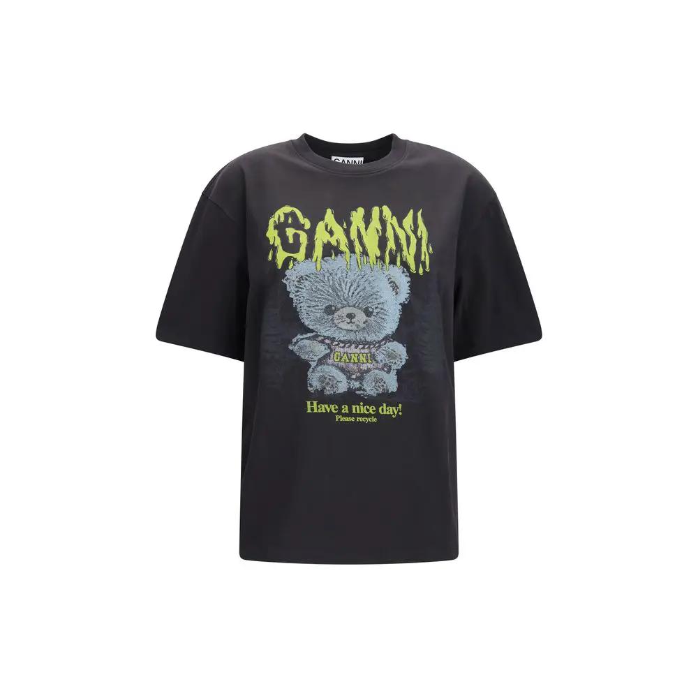 Ganni Sample Sale | Ganni Gray Cotton T-Shirt - | Designer outlet