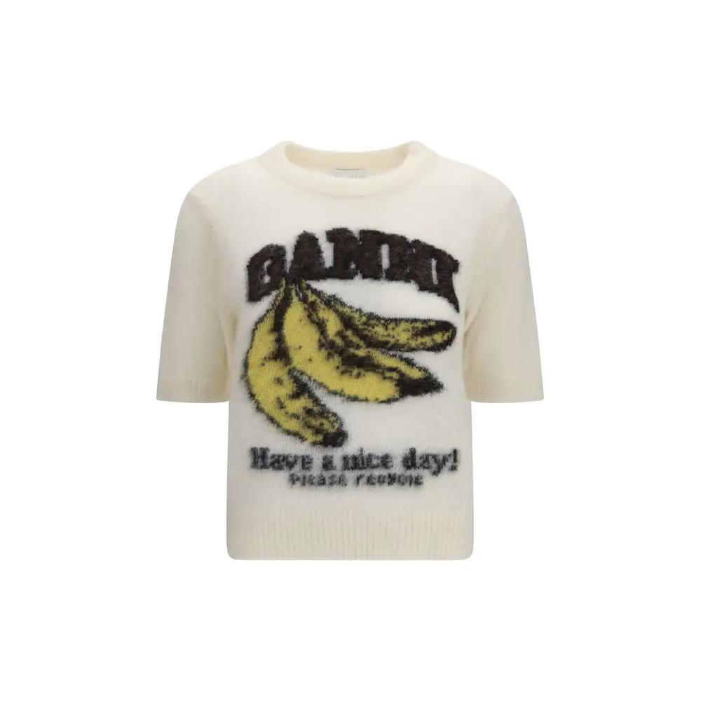 Ganni Sample Sale | Ganni Beige Alpaca Vicugna Pacos T-Shirt - | Designer outlet