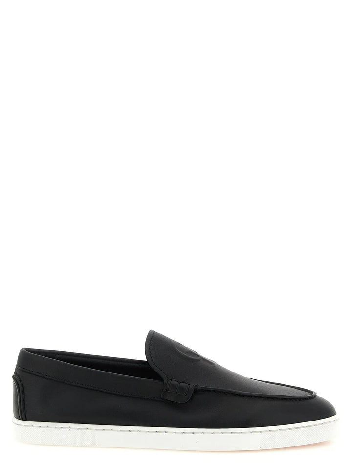 Christian Louboutin Sample Sale | Christian Louboutin Black Calfskin Slip-On Loafers - | Designer outlet
