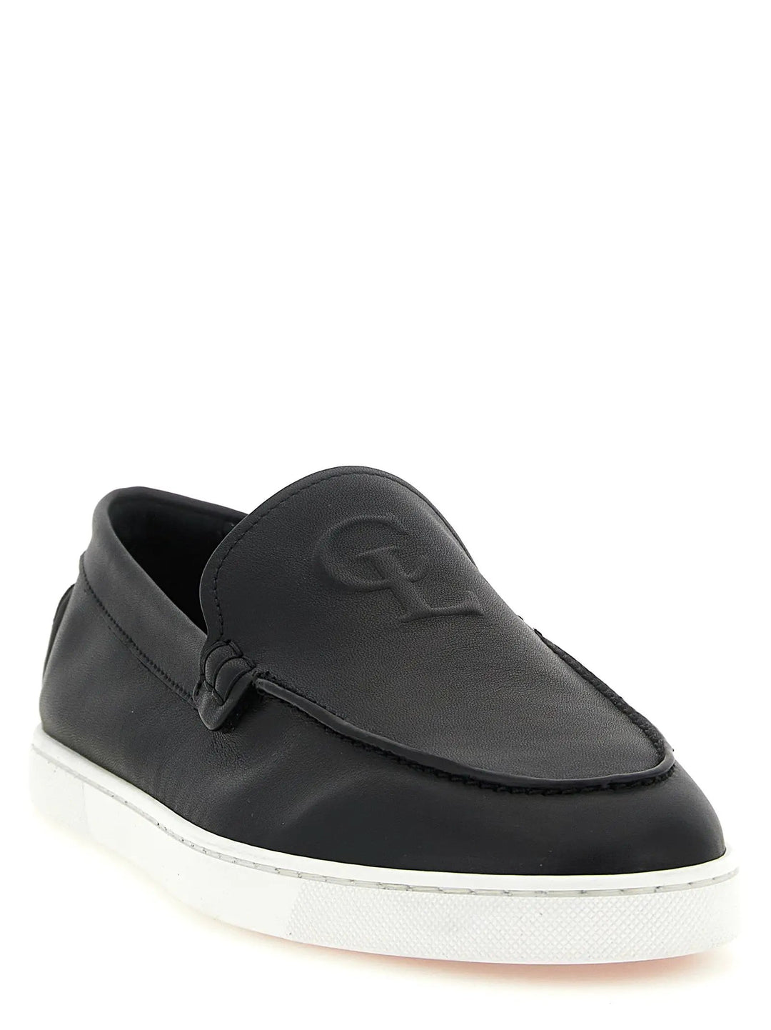 Christian Louboutin Sample Sale | Christian Louboutin Black Calfskin Slip-On Loafers - | Designer outlet