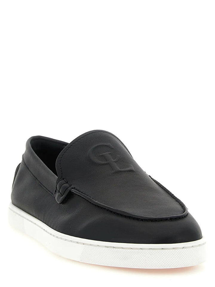 Christian Louboutin Sample Sale | Christian Louboutin Black Calfskin Slip-On Loafers - | Designer outlet