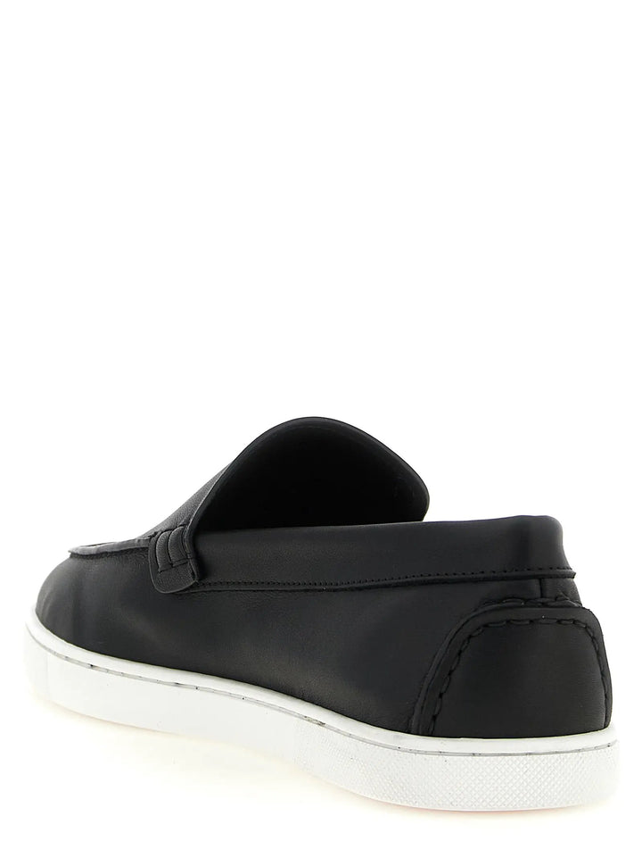 Christian Louboutin Sample Sale | Christian Louboutin Black Calfskin Slip-On Loafers - | Designer outlet