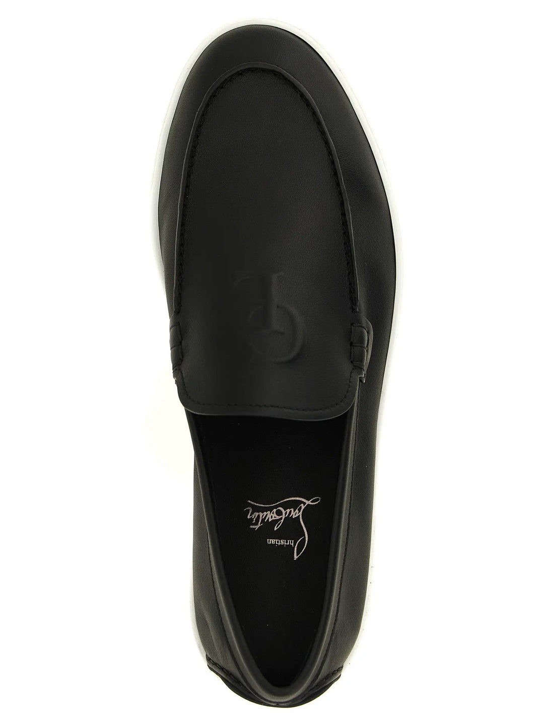 Christian Louboutin Sample Sale | Christian Louboutin Black Calfskin Slip-On Loafers - | Designer outlet