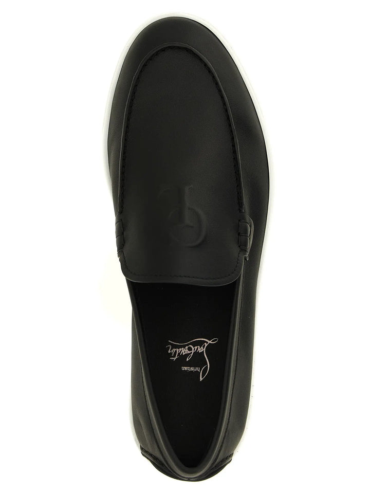 Christian Louboutin Sample Sale | Christian Louboutin Black Calfskin Slip-On Loafers - | Designer outlet