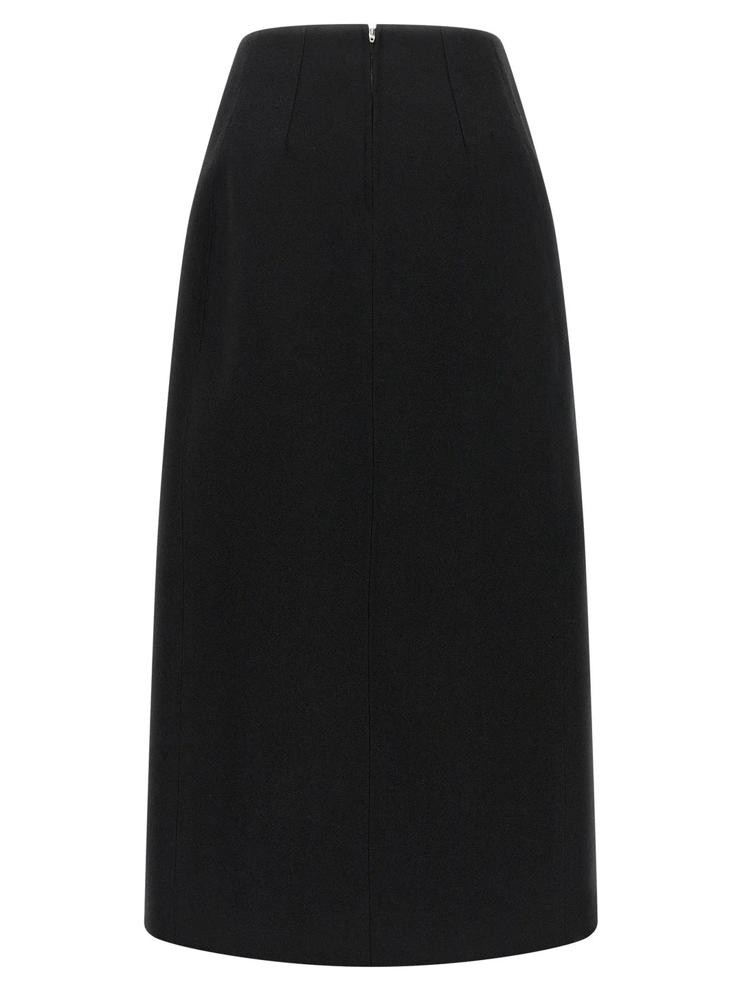 Jil Sander Sample Sale | Jil Sander Black Virgin Wool Midi Skirt - | Designer outlet