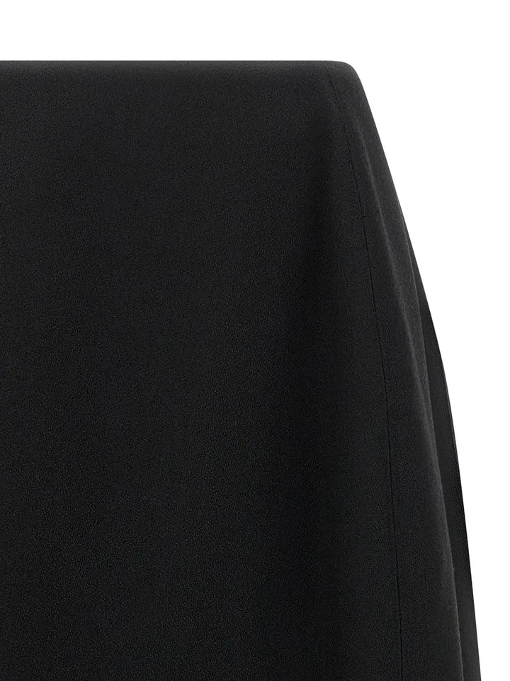 Jil Sander Sample Sale | Jil Sander Black Virgin Wool Midi Skirt - | Designer outlet