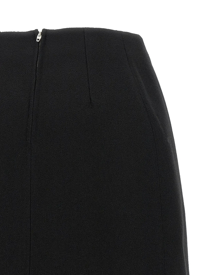 Jil Sander Sample Sale | Jil Sander Black Virgin Wool Midi Skirt - | Designer outlet