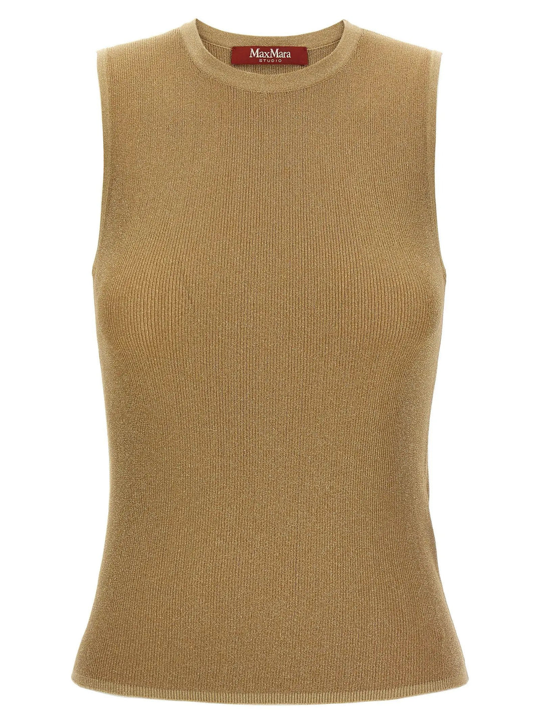 Max Mara Sample Sale | Max Mara Gold Polyamide Sleeveles T-Shirt - | Designer outlet