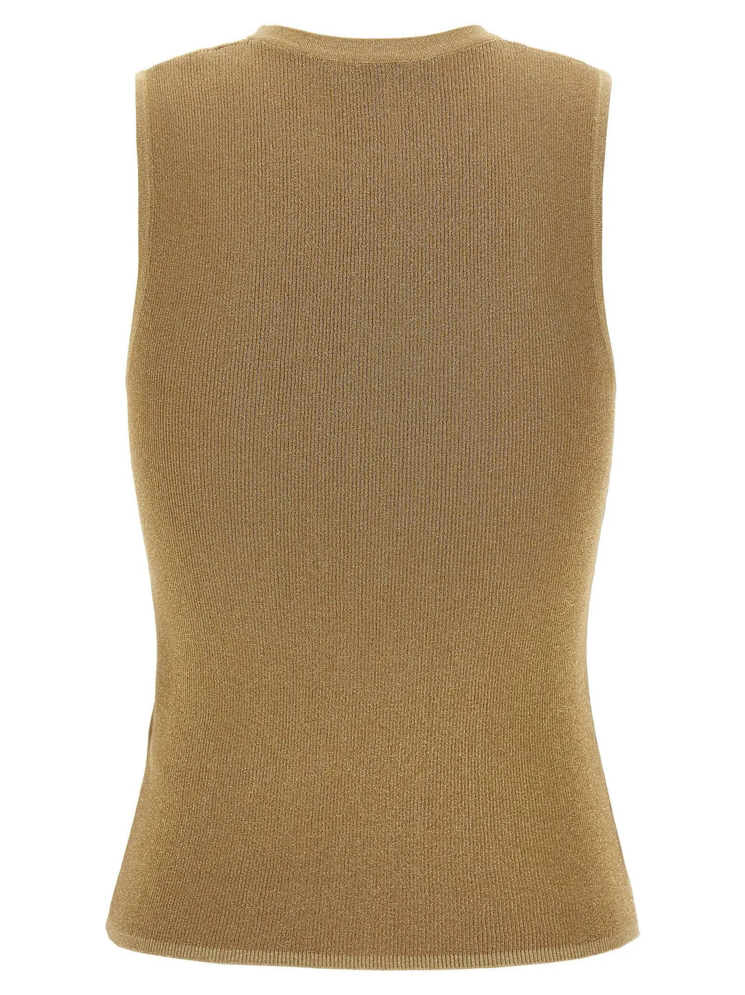 Max Mara Sample Sale | Max Mara Gold Polyamide Sleeveles T-Shirt - | Designer outlet