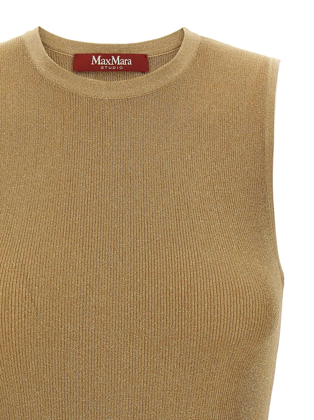 Max Mara Sample Sale | Max Mara Gold Polyamide Sleeveles T-Shirt - | Designer outlet