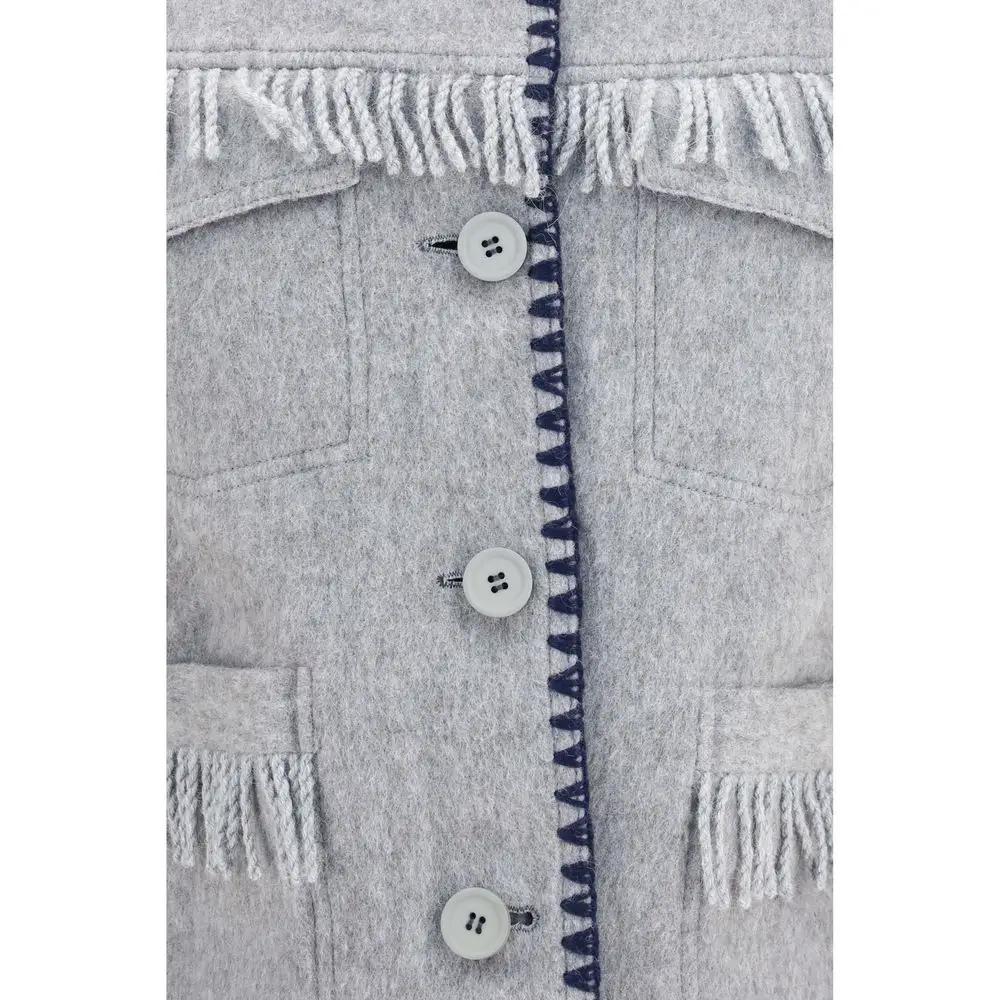Baziszt Sample Sale | Baziszt Blue Alpaca Vicugna Pacos Full-Length Jacket - | Designer outlet
