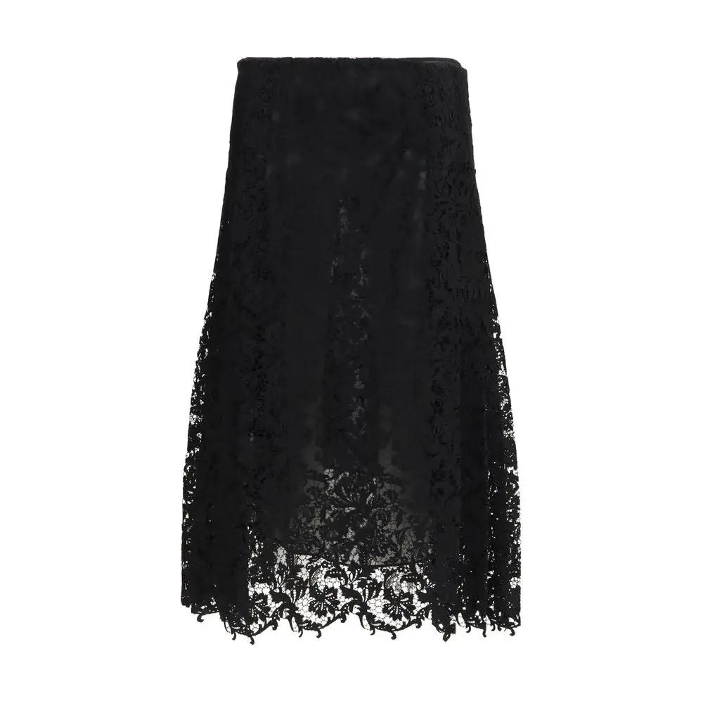Fendi Sample Sale | Fendi Black Silk Midi Skirt - | Designer outlet