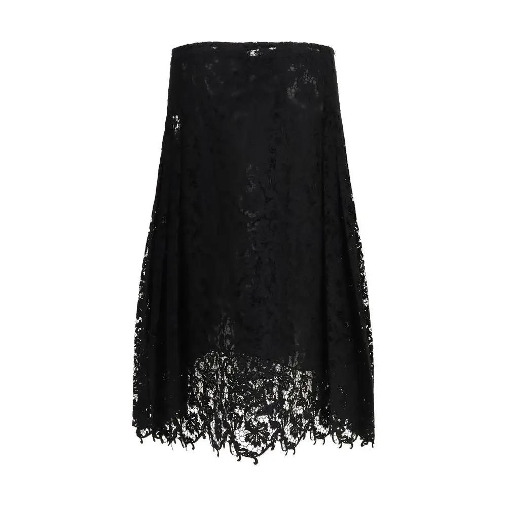 Fendi Sample Sale | Fendi Black Silk Midi Skirt - | Designer outlet