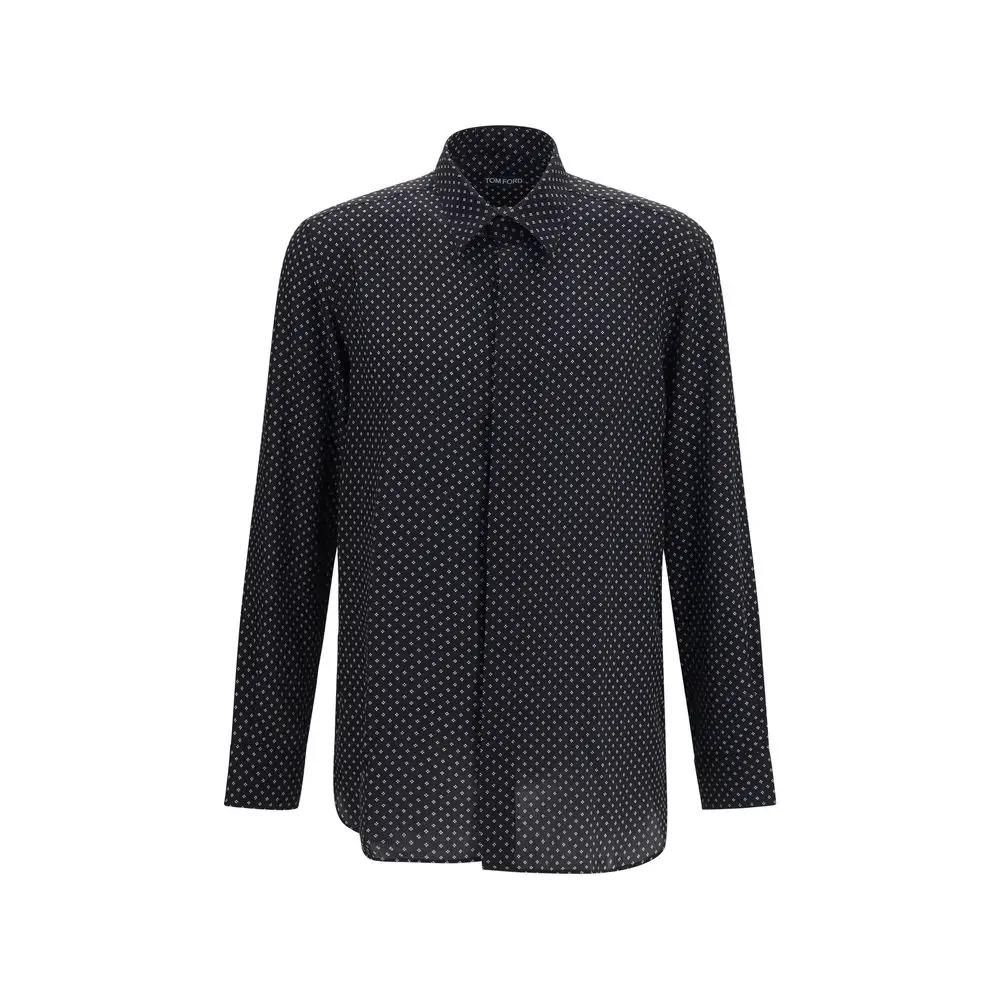 Tom Ford Sample Sale | Tom Ford Black Silk Pattern Shirt - | Designer outlet