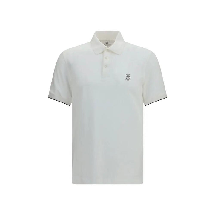Brunello Cucinelli Sample Sale | Brunello Cucinelli White Cotton Polo Shirt - | Designer outlet