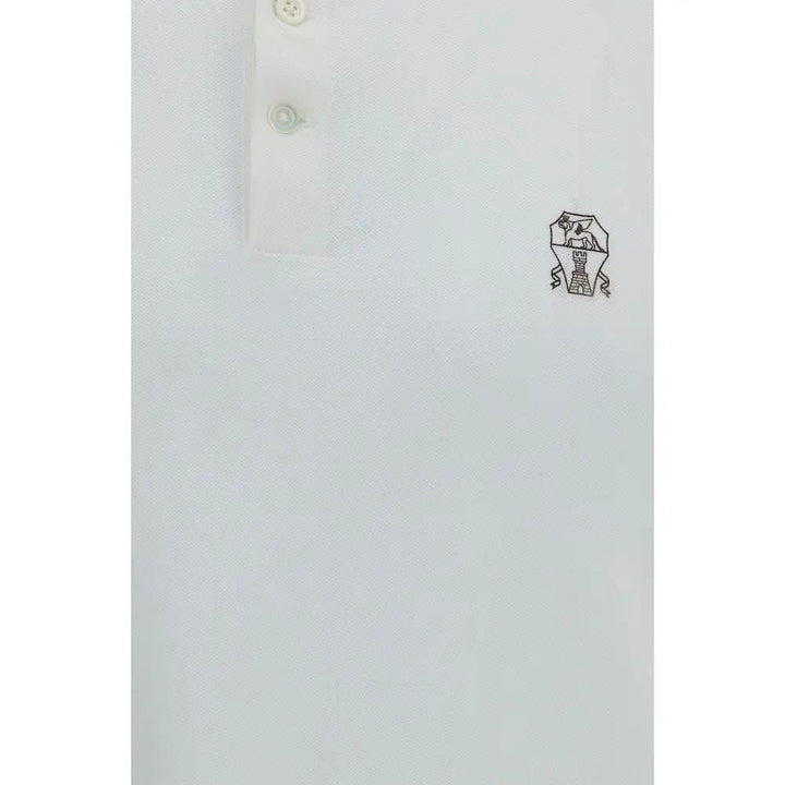 Brunello Cucinelli Sample Sale | Brunello Cucinelli White Cotton Polo Shirt - | Designer outlet