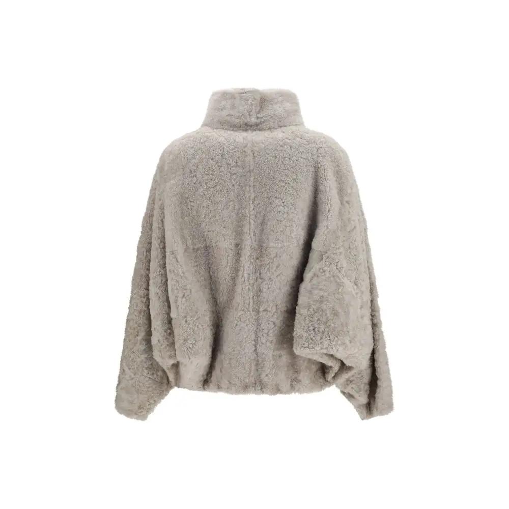 Brunello Cucinelli Sample Sale | Brunello Cucinelli Gray Faux Fur Full-Length Jacket - | Designer outlet