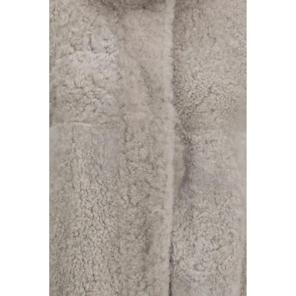 Brunello Cucinelli Sample Sale | Brunello Cucinelli Gray Faux Fur Full-Length Jacket - | Designer outlet