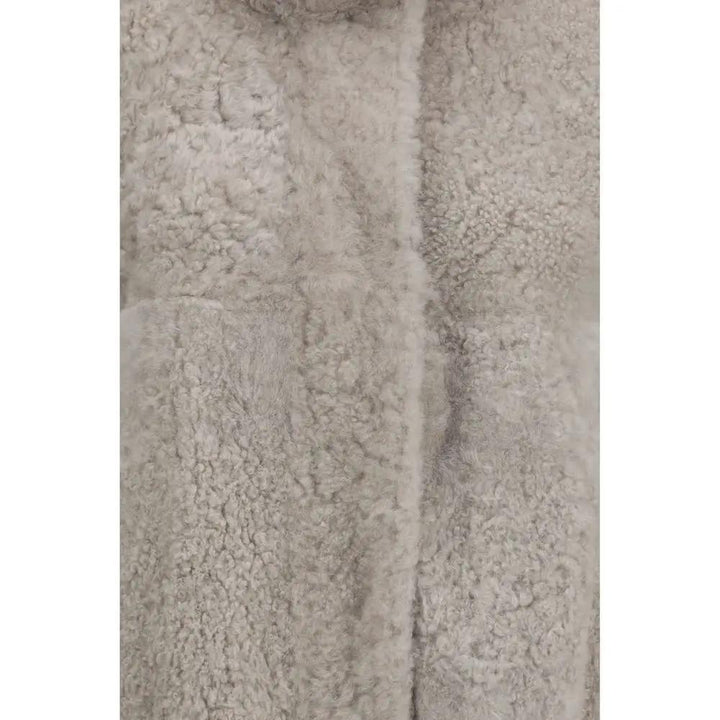 Brunello Cucinelli Sample Sale | Brunello Cucinelli Gray Faux Fur Full-Length Jacket - | Designer outlet
