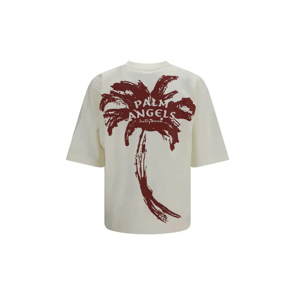 Palm Angels Sample Sale | Palm Angels Beige Cotton T-Shirt - | Designer outlet