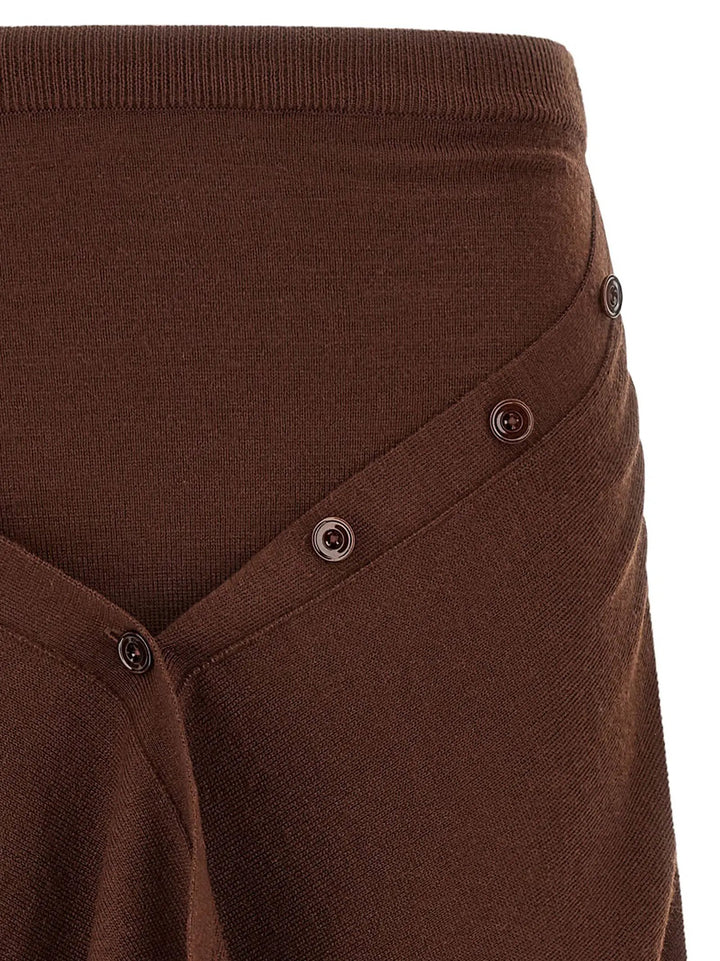 Lemaire Sample Sale | Lemaire Brown Wool Midi Skirt - | Designer outlet