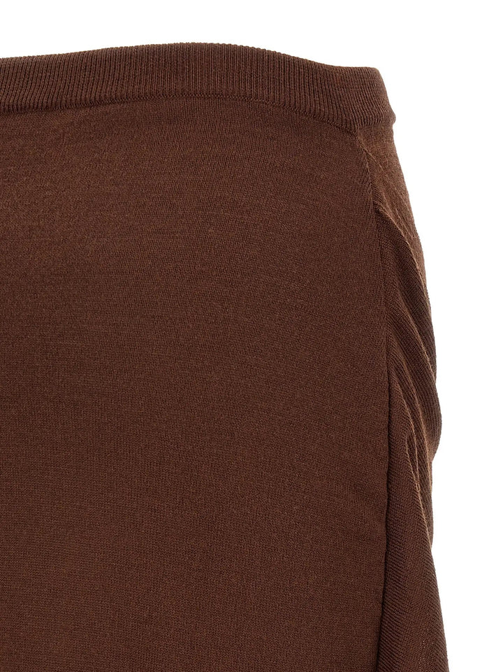 Lemaire Sample Sale | Lemaire Brown Wool Midi Skirt - | Designer outlet