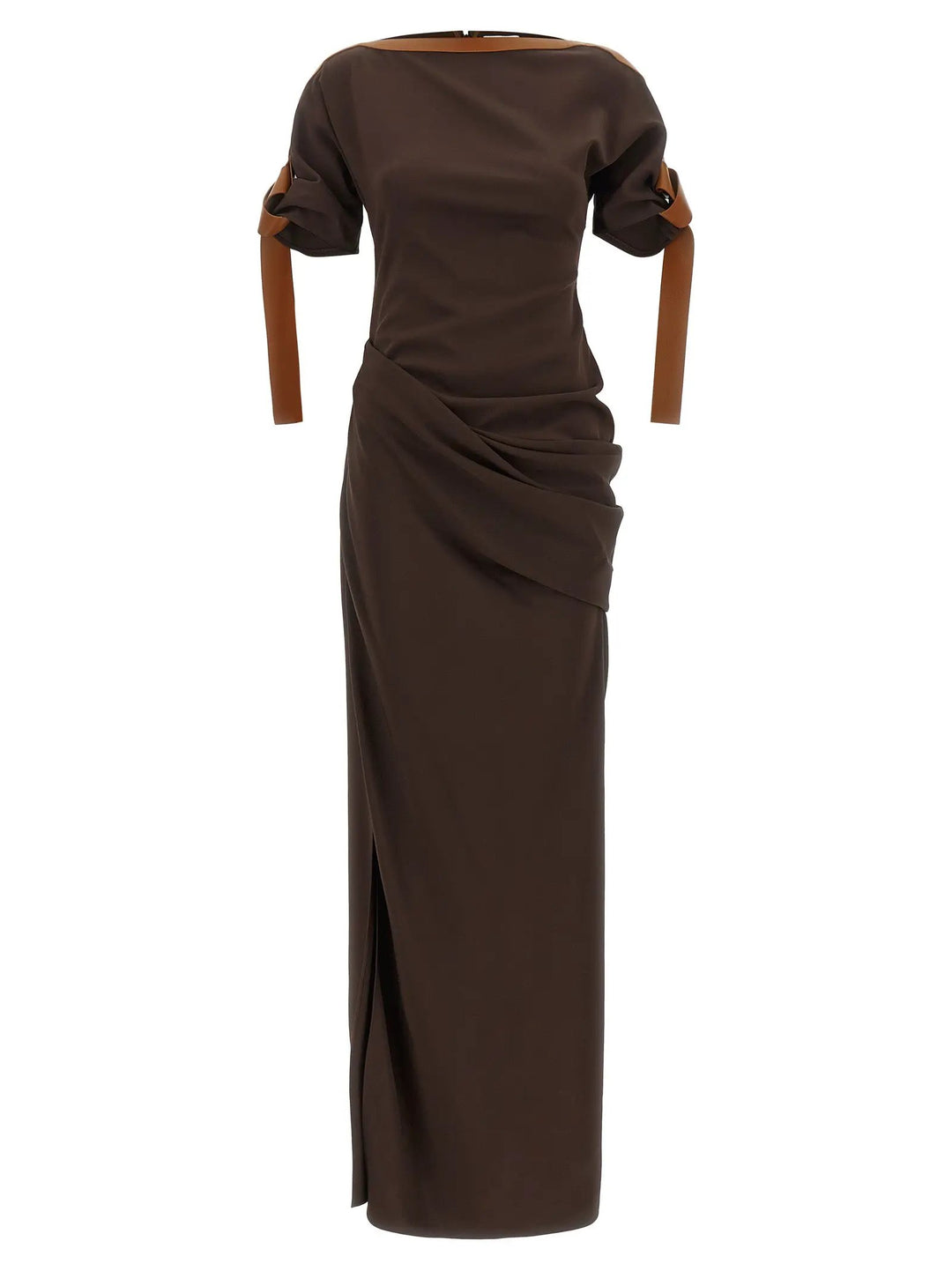 Ferragamo Sample Sale | Ferragamo Brown Viscose Long Dress - | Designer outlet
