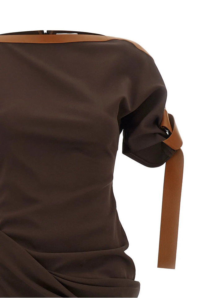 Ferragamo Sample Sale | Ferragamo Brown Viscose Long Dress - | Designer outlet